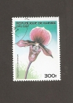 Stamps Guinea -  Flor Paphiopedilum harrisianum