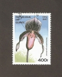 Stamps Guinea -  Flor Paphiopedilum gaudianum