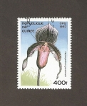 Sellos de Africa - Guinea -  Flor Paphiopedilum gaudianum