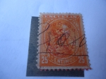 Stamps Venezuela -  Simón Bolívar - Escudo de Armas sobre la esfinge de Bolívar-Sello sobreimpreso - Año 1893/02
