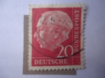 Stamps Germany -  Prof. Dr. Theodor Heuss (1884-1963) Primer Presidente Alemania Federal, 1949/59.