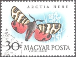 Stamps Hungary -  Mariposas-Tigre Bandeado (Arctia Festiva).