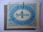 Stamps Austria -  Dígito en Marco Oval.