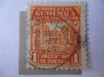 Stamps : America : Guatemala :  Palacio de Comunicaciones - Sello de Construcción - serie:Reconstrucción