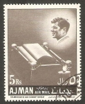 Stamps United Arab Emirates -  Ajman - 16 - 50 anivº del nacimiento de John F. Kennedy