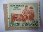 Sellos de Oceania - Australia -  Agricultores-Becerros - 25° Aniversario del Club Australiano.
