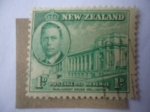 Sellos de Oceania - Nueva Zelanda -  Casa del Parlamento - Wellington, capital de Nueva Zelanda. Jorge VI.