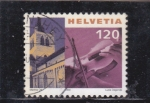 Stamps : Europe : Switzerland :  campanario y violín 