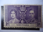 Stamps : America : Grenada :  Coronación-12 mayo 1937 -Isabel Bowes-Lyon y George VI