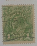 Stamps : Oceania : Australia :  One Penny Verde 
