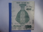Stamps Peru -  Huaco - Cultura Inca. Estampilla Habilitada.