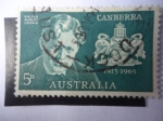 Sellos de Oceania - Australia -  Walter Burley Griffin (1876-1937) Arquitecto - Escudo Armas de la Ciudad de Canberra.