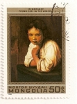 Stamps Mongolia -  375 Aniv. del nacimiento de Rembrandt. Joven en la ventana.