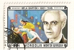 Sellos del Mundo : Asia : Mongolia : Compositores. Bela Bartok 1881-1945, El mandarin milagroso.