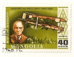 Stamps Mongolia -  Historia de la aviacion. Geoffrey de Haviland 1883-1965. D.H. 66 Hercules.