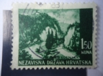 Stamps : Europe : Croatia :  Nezavisna drzava hrvatska - Villa Zelenjak - Paisaje
