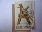 Stamps Cyprus -  Jinete de Terracotta-7 Centenario, A.C -Estatua.