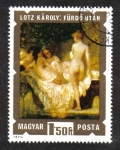 Sellos de Europa - Hungra -  Pinturas de desnudos: después del baño de Károly Lotz