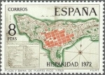 Stamps Spain -  2110 - Hispanidad - Plano de situación de la Plaza de San Juan de Puerto Rico