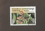 Stamps Cambodia -  Flor Paphiopedilum villosum