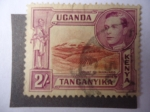 Sellos de Africa - Reino Unido -  Monte Kilimanjaro - Uganda-Kenia-Tanganyika -  king George VI -Visita Real. 