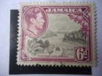 Sellos de America - Jamaica -  Río Sacerdote-Portland - King George VI