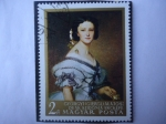 Stamps Hungary -  Retrato (1861) de Szidonia Deak-Oleo del pintor:Alojos gyorgyi Giergl (1821-186) 