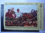 Stamps Russia -  De Vuelta a la Feria, 1926 - Oleo del Pintor:Pyotr Petrovich Konchalovsky (1876-1956) Unión Soviétic