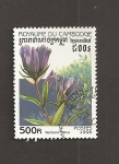 Stamps Cambodia -  Flor Gentiana