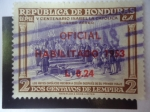Sellos del Mundo : America : Honduras : V Centenario Isabel la Católica - Oficial-Habilitado en 1953, ley 0.24