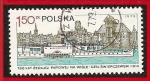 Stamps : Europe : Poland :  150 años de navegación a vapor por el río Vistula