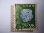 Stamps Japan -  Hortensia-Hydrangea (Hydrangea Sp:) Serie:Cultura y Tradiciones.