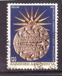 Stamps Greece -  serie-Tesoros de Macedonia moneda 