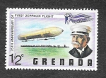 Stamps : America : Grenada :  834 - 75º Aniversario del 1ª Vuelo de Zeppelin