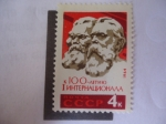 Stamps Russia -  Marx y Engels - Centenario del Primer Internacional - Revolucionarios y Revolución.