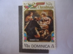 Stamps : America : Dominica :  Navidad 1980 - Virgen y el Niño - Oleo del Pintor Italiano, Oronzo Tiso (1726-1800)