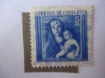 Stamps Costa Rica -  Sello de Navidad -Pro Ciudad de los Niños-1963-Madona, Oleo de Giovanni Bellini (1433-1516) 