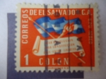 Stamps El Salvador -  1948 Revolución, 1950 Constitución - Dios-Unión-Libertad-