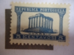 Sellos de Europa - Portugal -  Ruinas del templo de Diana - Évora, Portugal - Patrimonio de la Humanidad-Unesco.