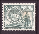 Stamps Australia -  Centenario colonos en Norfolk