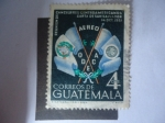 Stamps : America : Guatemala :  Reunión de Cancilleres Centroamericanos  -Carta de San Salvador 14 Dic. 1951-Banderas de Honduras y 