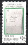 Stamps Mexico -  INSTAURACIÓN  DE LA  REPÚBLICA  FEDERAL