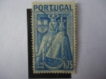 Stamps Portugal -  III Centenario de la Proclamación  de Padroeira, 1646-1946 - Virgen María Patrona de Portugal con el
