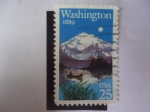 Stamps United States -  Montes Rainier - Centenario del Estado de Washington, 1889-1998.