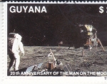 Stamps Guyana -  20 ANIVERSARIO DEL HOMBRE EN LA LUNA 