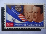 Sellos de America - El Salvador -  Presidentes:Dwight D. Eisenhower y José Ma.Lemus - Visita del Lemus a EEUU09-21-1959