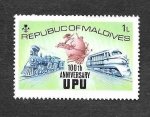 Sellos del Mundo : Asia : Maldivas : 496 - 100º Aniversario de la Unión Postal Universal