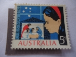 Stamps Australia -  Navidad 1964 - Niño en la Escena Navideña.