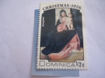 Sellos del Mundo : America : Dominica : Navidad 1976 - Virgen y el Niño- Oleo del Pintor Italiano Giorgione (1477-1578)