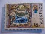 Stamps : America : Dominica :  Natividad - Serie:Navidad 1980- El Salterio de Lis c.1300-1339 